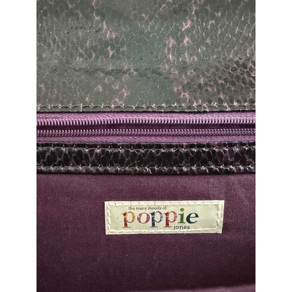 POPPIE JONES Purple & Black Snake Skin Clutch Handbag Size Large Large - Picture 5 of 6